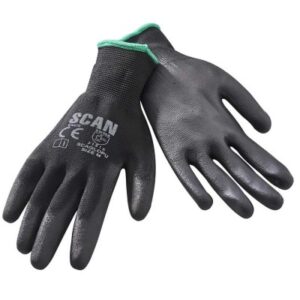 POLY PALM WORK GLOVES 5 PAIRS